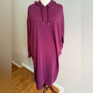 NWT Old Navy Purple Hooded Sweatshirt Midi Dress - Plus Size 3X
